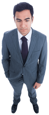 Confident Biracial Businessman With Suit Isolated on Transparent Background