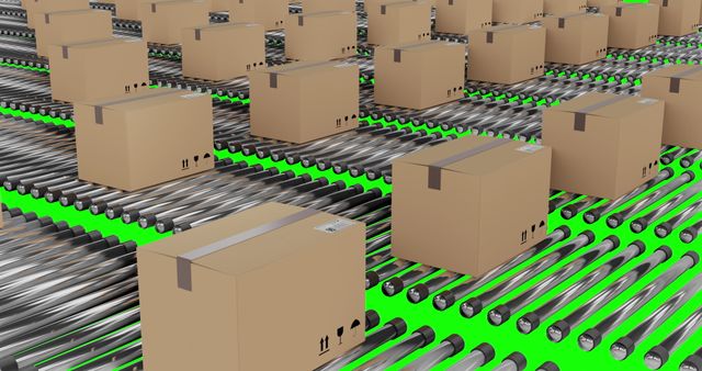 Cardboard Packing Boxes on Conveyor Belts in Warehouse - Download Free Stock Images Pikwizard.com