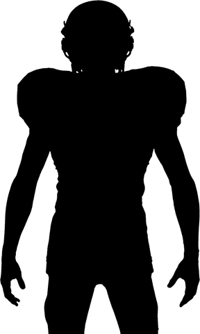 Transparent Silhouette of Rugby Player with Helmet