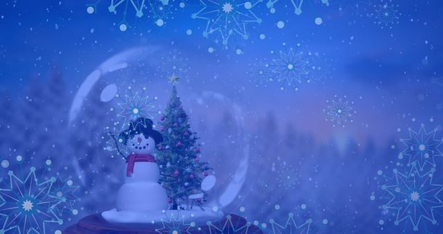 Christmas Snow Globe with Snowman and Christmas Tree Scene - Download Free Stock Images Pikwizard.com