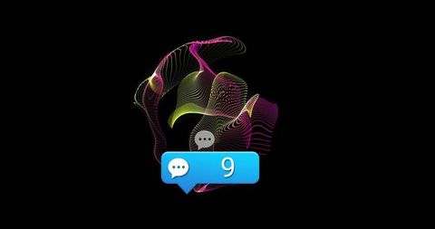Futuristic neon chat interface with glowing waveform elements