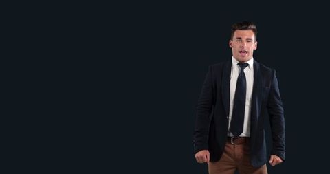 Confident Businessman Delivering Convincing Presentation