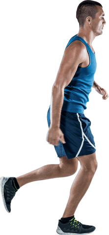 Transparent Jogging Man in Sports Attire with Blue Tank Top - Download Free Stock Videos Pikwizard.com