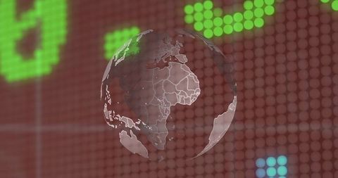 Digital Globe Overlay and Financial Data Display - Download Free Stock Images Pikwizard.com