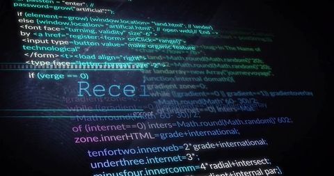 Abstract Code with Digital Interface and Future Concept Overlay