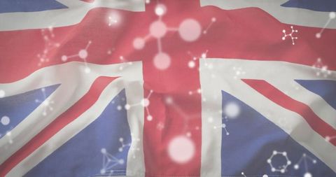 Union Jack Flag with Science and Technology Overlay