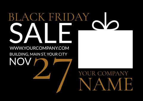 Bold Black Friday Sale Promotion with Gift Icon - Download Free Stock Templates Pikwizard.com