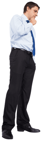 Focused Businessman with Hand on Chin Transparent Background - Download Free Stock Videos Pikwizard.com