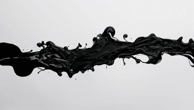 Dynamic black liquid splash abstract wave art