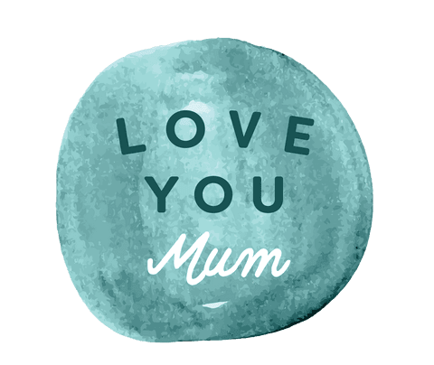 Watercolor Love You Mum Transparent Illustration for Mother's Day