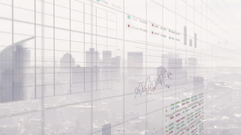 Financial Data Visualization Abstract Interface Modern Cityscape