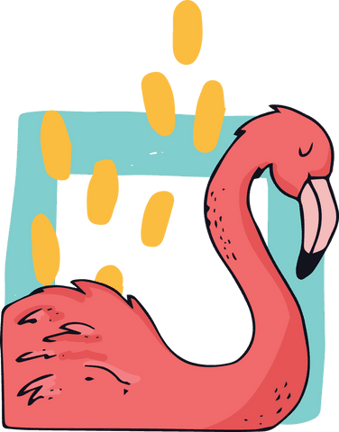 pink flamingo surrounded by geometric shapes on transparent background - Download Free Stock Videos Pikwizard.com