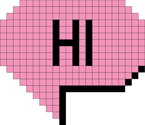 transparent pixel speech bubble with hi text message - Download Free Stock Videos Pikwizard.com
