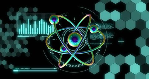Digital Atom Model with Technology Interface Concept - Download Free Stock Images Pikwizard.com