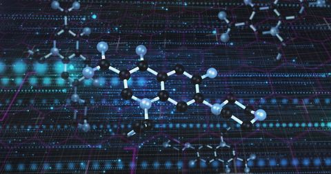 Digital Interface with Molecular Structures - Download Free Stock Images Pikwizard.com