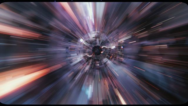 Futuristic Energy Core with Radiating Light Streaks