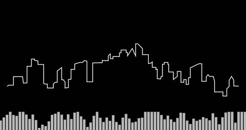 Innovative Cityscape Silhouette with Dynamic Data Visual - Download Free Stock Images Pikwizard.com