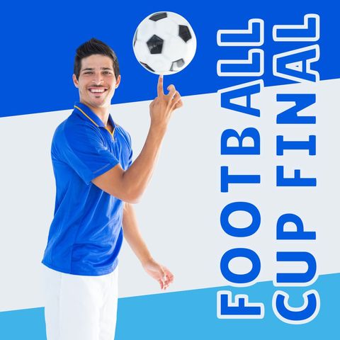 Football Player Spinning Ball with Football Cup Final Text - Download Free Stock Templates Pikwizard.com