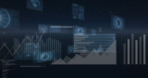 Abstract Digital Graphs on Futuristic Interface - Download Free Stock Images Pikwizard.com