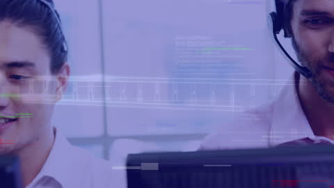 Diverse Support Team Engaging in Data Processing Environment