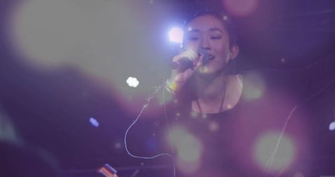 Dynamic performance by talented chinese singer on stage