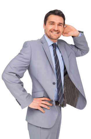 Confident Businessman Corporate Success Transparent Background