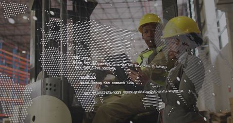 Digital Overlay Shows Warehouse Data Processing Concept