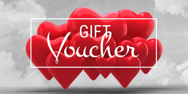 Red Hearts Gift Voucher for Valentine's Day and Loyalty Promotions - Download Free Stock Templates Pikwizard.com