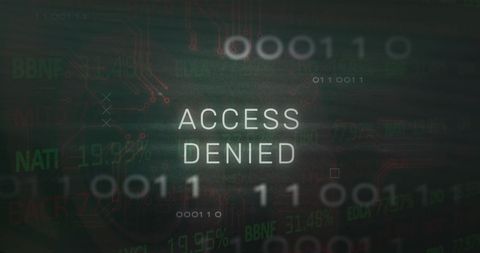 Access Denied Alert with Futuristic Binary Overlay - Download Free Stock Images Pikwizard.com