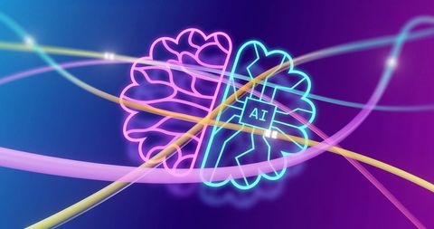 Glowing digital brain representing ai technology