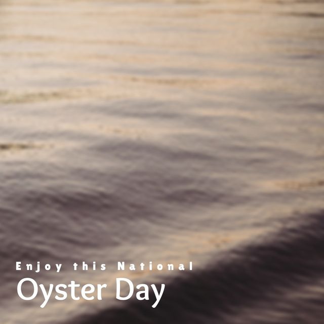 Image of enjoy this national oyster day over sea waves. Sea, fishing, oyster day and marine life concept.