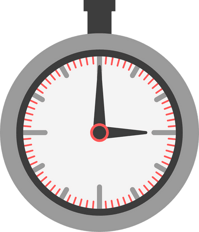Transparent stopwatch vector illustration with red ticks