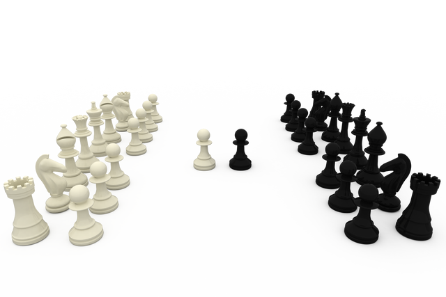 Transparent chess pieces on white background, ready for gameplay - Download Free Stock Videos Pikwizard.com