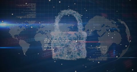 Digital Security Lock with Global Communication Network Background - Download Free Stock Images Pikwizard.com