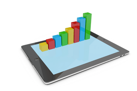 Digital 3D Block Graph on Tablet Screen with Transparent Background - Download Free Stock Videos Pikwizard.com