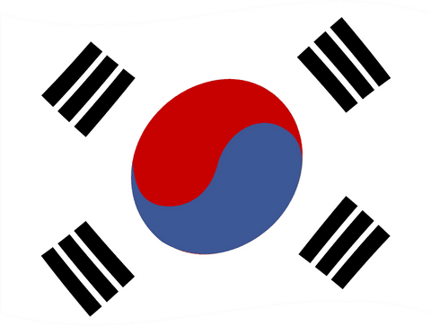 Transparent South Korean Flag Waving with Taeguk