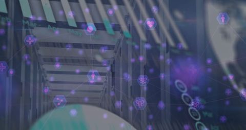 futuristic data processing with digital communication overlay - Download Free Stock Images Pikwizard.com