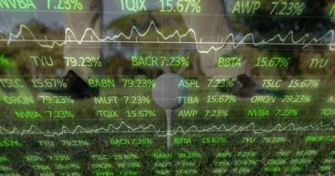 Golf and Finance, Stock Market Investment Concept