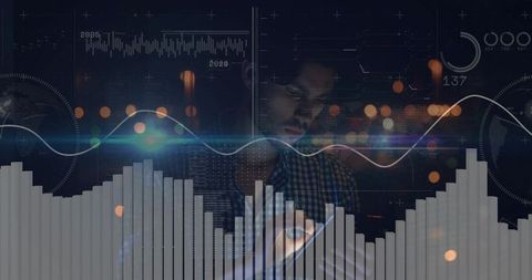 Focused Analyst Integrating Technology and Data in Modern Business Environment