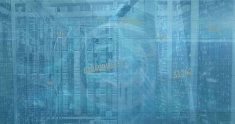 Futuristic data center with holographic interface technology