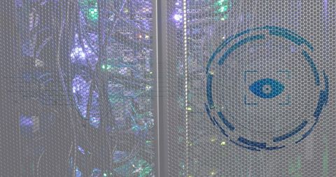futuristic data server security with digital eye interface - Download Free Stock Images Pikwizard.com