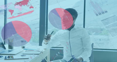 Businessman Analyzing Digital Data with Virtual Analytics