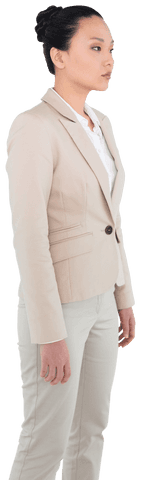 Confident Businesswoman Standing Peacefully Transparent Background