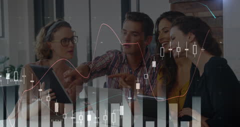 Diverse Business Team Analyzing Financial Data and Graphics