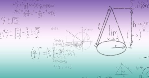 Mathematical formulas on gradient background illustrate learning