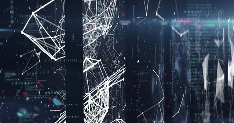 Futuristic Digital Interface with Geometric Data Visualization - Download Free Stock Images Pikwizard.com
