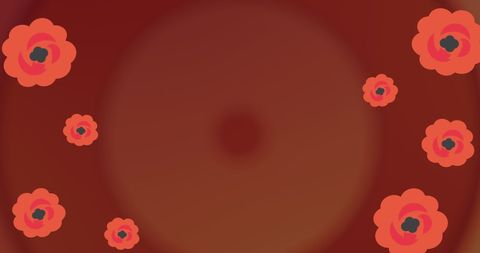 Floating red petals on gradient background