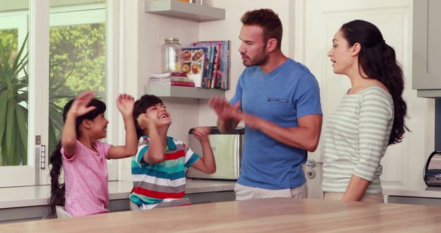 Parents Arguing with Children in Kitchen - Download Free Stock Images Pikwizard.com