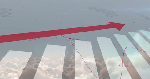 Stylish Financial Growth Visualization with Red Arrow and Data - Download Free Stock Images Pikwizard.com