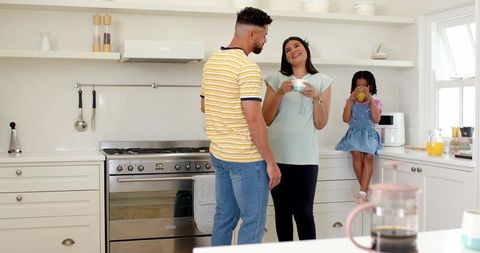 Cozy Family Morning in Bright Modern Kitchen